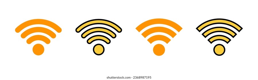 Wifi icon set for web and mobile app. signal sign and symbol. Wireless  icon