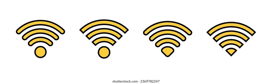 Icono Wifi establecido para aplicación web y móvil. señal y símbolo. Icono inalámbrico