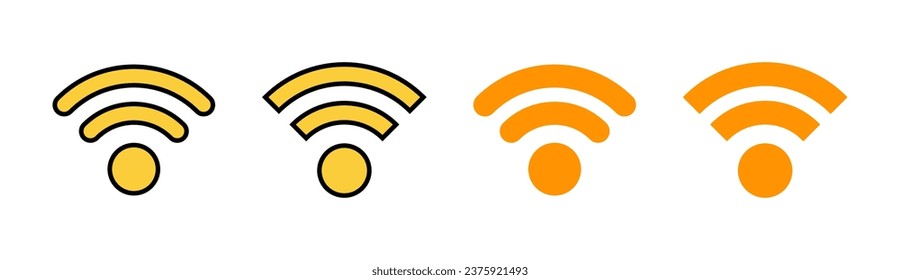 Wifi-Icon-Set für Web- und Mobile-App. Signalzeichen und -zeichen. Wireless-Symbol