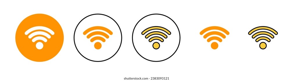 Icono Wifi establecido para aplicación web y móvil. señal y símbolo. Icono inalámbrico