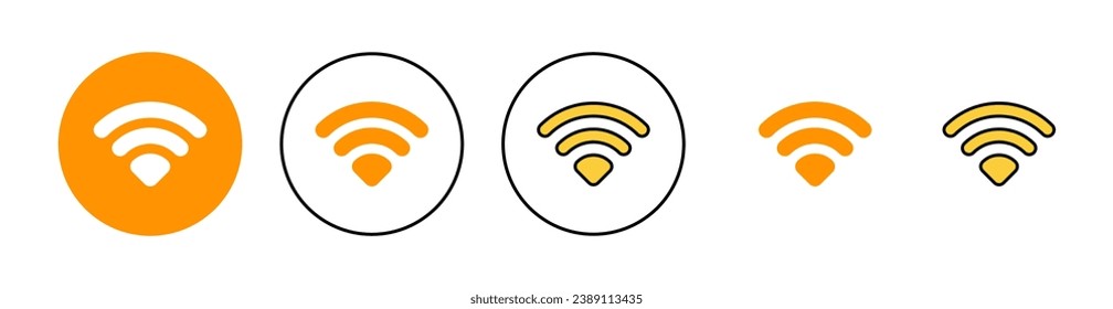 Wifi icon set for web and mobile app. signal sign and symbol. Wireless  icon