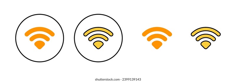 Wifi icon set for web and mobile app. signal sign and symbol. Wireless  icon