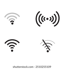 Wifi icon set. in white background.