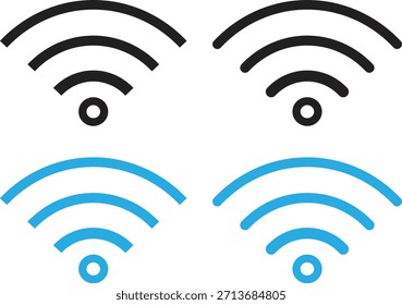 conjunto de ícones wifi, coleção de sinais de ilustração wireless, símbolos de conexão com a Internet,. Conjunto de diferentes símbolos de sinal Wi-fi sem fio