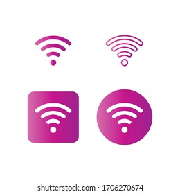 Juego de iconos Wi-Fi. Signo del botón de conexión inalámbrica a Internet.    Aislado sobre fondo blanco. Imagen de ilustración vectorial.