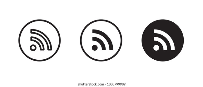 WIFI icon set, Wireless internet Wi Fi icons, button,vector, sign, symbol, logo, illustration, editable stroke, flat design style isolaated on white linear pictogram