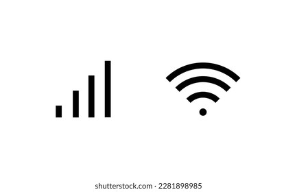 WIFI icon set, Wireless internet Wi Fi icons, button,vector, sign, symbol, logo, illustration, editable stroke, flat design style isolaated on white linear pictogram