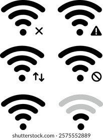 Wifi icon set. Wireless internet signal icon symbol , Web network connection logo sign for internet access. Vector illustration