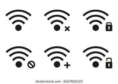 Conjunto de iconos WIFI Ilustración vectorial de símbolos de Internet inalámbrico