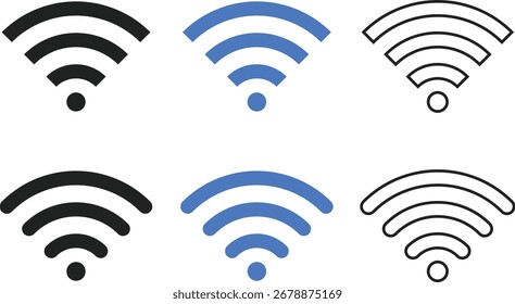 Ícone de WiFi definido. Coleção de símbolos de rede sem fio