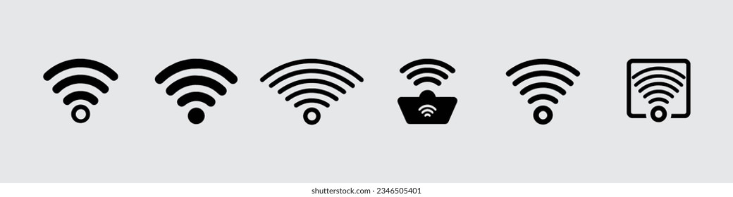 Wi-Fi Icon set and Wireless, wifi icon sign for remote internet access. Network wifi business concept. Vector illustration.