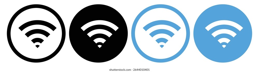 Conjunto de ícones Wi-Fi - sinal wireless, símbolo Wifi e coleção de ícones vetoriais, ilustração vetorial.