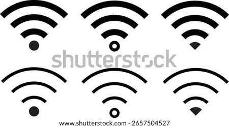 wifi icon set. Wireless and wifi icon, signal vector sign, Wireless icon vector, internet access. Vector illustration,
