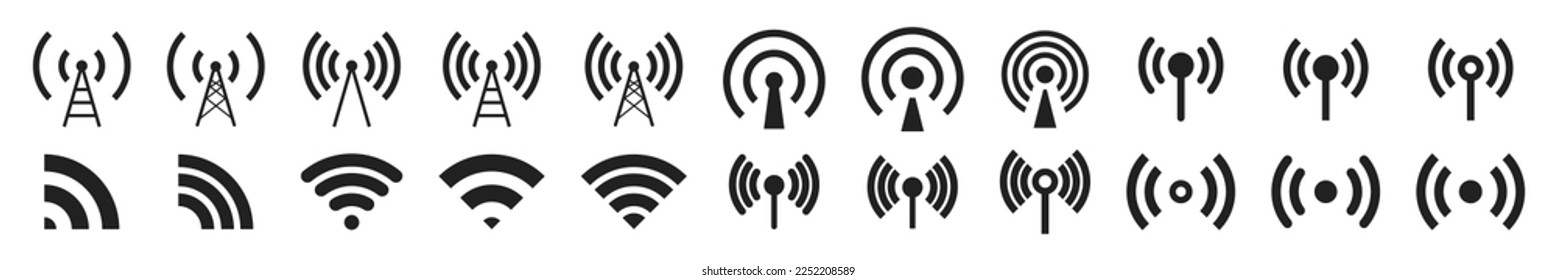 Wifi icon set. Wireless symbol collection. Internet sign. Wifi signal icons. EPS 10.