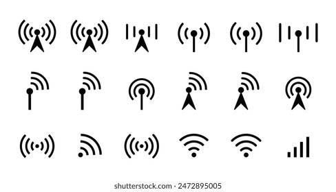 Wifi icon set. Wireless symbol collection. Internet sign. Wifi signal icons. EPS 10.