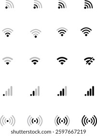Wifi icon set. Wireless symbol collection. Internet sign. Wifi signal icons. EPS 10.