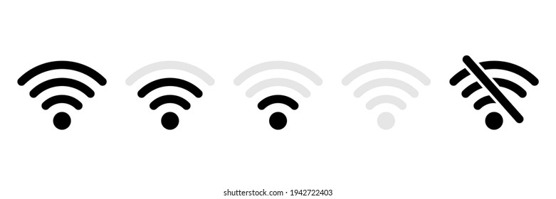 Wi-fi icon set. Wireless technology collection. Wifi pictogram group. Vector isolated on white background