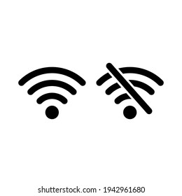 Juego de iconos Wi-Fi. Colección de tecnología inalámbrica. Grupo de pictogramas wifi negro. Sin señal. Vector aislado en fondo blanco