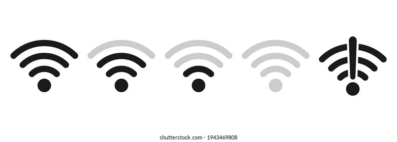 Wi-fi icon set. Wireless technology collection. Wifi pictogram group. Vector isolated on white background