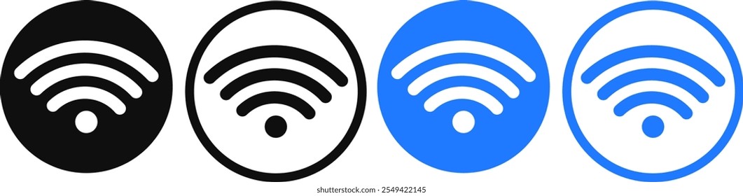 ícone wi-fi definido. Tecnologia sem fio. coleção de sinais de símbolos de ícone da Internet. Símbolo de conexão perdida