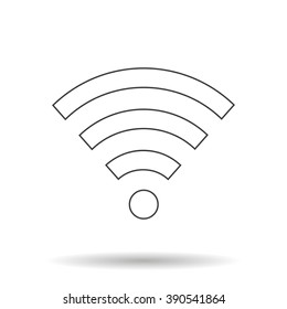 WIFI icon with shadow isolated on a white background, vector illustration for web design