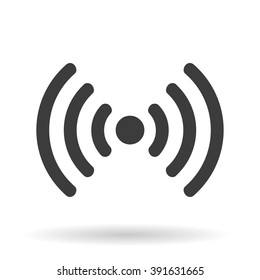WIFI icon with shadow isolated on a white background, vector illustration for web design