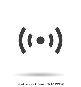 WIFI icon with shadow isolated on a white background, vector illustration for web design