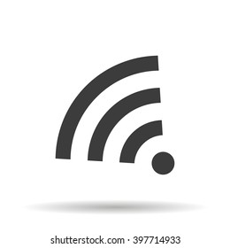 WIFI icon with shadow isolated on a white background, vector illustration for web design
