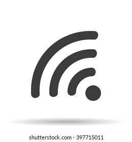 WIFI icon with shadow isolated on a white background, vector illustration for web design
