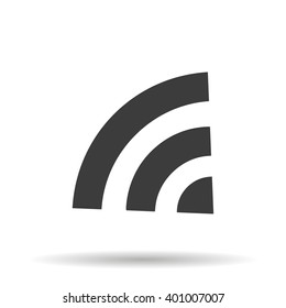 WIFI icon with shadow isolated on a white background, vector illustration for web design