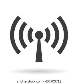 WIFI icon with shadow isolated on a white background, vector illustration for web design