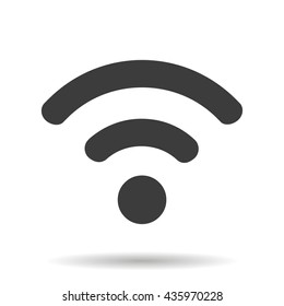 WIFI icon with shadow isolated on a white background, vector illustration for web design