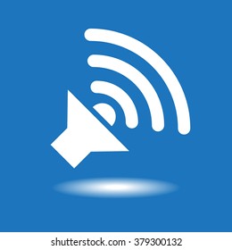 WiFi icon with shadow on a blue background. The file is saved in the version AI10 EPS. This image contains transparency.