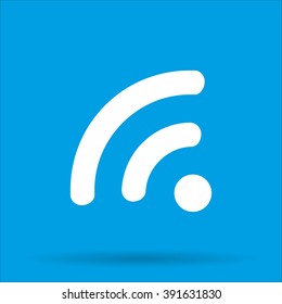 WIFI icon with shadow on a blue background, vector illustration