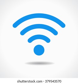 WiFi icon with shadow on a white background. The file is saved in the version 10 EPS. This image contains transparency.