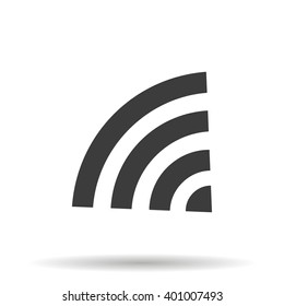WIFI icon with shadow on a white  background, vector illustration