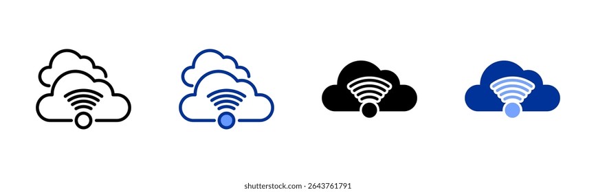 Wifi icon sheet colección de múltiples estilos