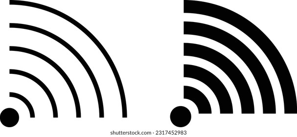 Hoja de iconos de Wi-Fi, línea de estilo plana simple y sólida ilustración vectorial aislada sobre fondo blanco. Para aplicaciones, logotipo, sitios web, símbolo , UI, UX, gráfico y diseño web. EPS 10.