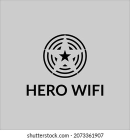 wifi icon with shield icon logo design illustration