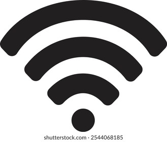 ícone Wi-fi. ícone isolado do sinal de wifi. ícone linear da rede wi-fi. sinal e símbolo. Sinal sólido de área de wifi pública. Ícone de Wifi. símbolo fiat do elemento de sinal de internet sem fio