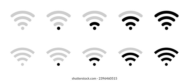  Icono Wifi . símbolo wi-fi para acceso a Internet remoto. Ilustración del vector
