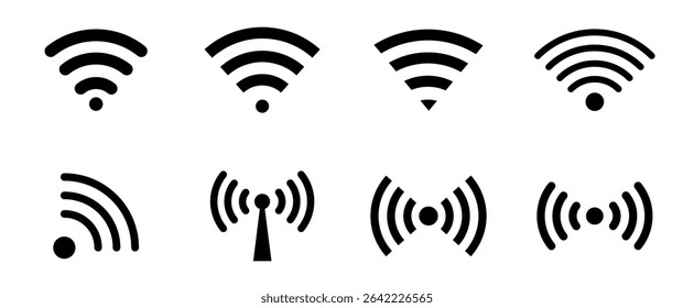  Ícone de Wi-Fi . ícone de Wi-Fi assinar para acesso remoto à Internet. Ilustração vetorial