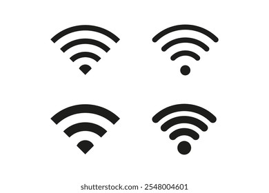 Wi-fi icon. Wifi sign set. Isolated wi fi vector symbol. Wireless internet signal bars. Connection wifi sign on white backgroud.