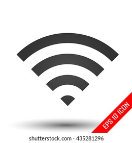 WIFI icon. Wifi sign. Simple flat logo of wifi sign on white background. Vector illustration.