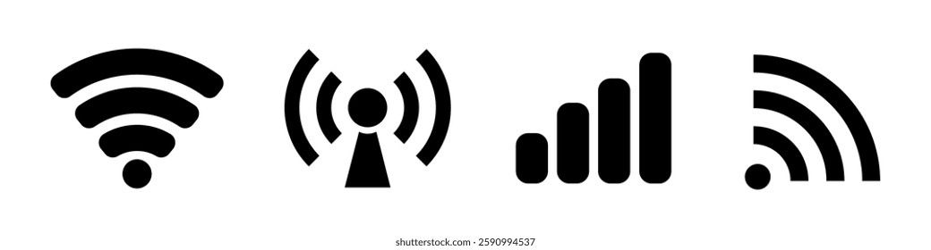 wifi icon. signal icon set.
