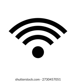 Wifi icon, signal vector, Wireless sign silhouette isolated design