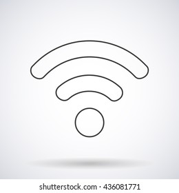 WI-FI icon silhouette with shadow, shape isolated on a white background, vector illustration for web design