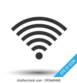 Wi-Fi icon. Simple flat logo of wi-fi zone sign on white background. Vector illustration.