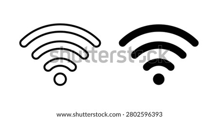 Wifi icon simple vector outline and fill.