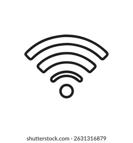 Wi-Fi-Symbol einfaches Wireless-Symbol in schwarzer Silhouette auf weißem Hintergrund